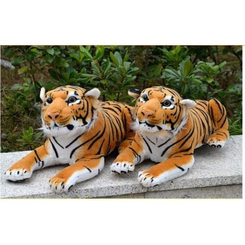 New lying lovely tiger toy stuffed yellow tiger doll cute tiger doll gift about 50cm 2553