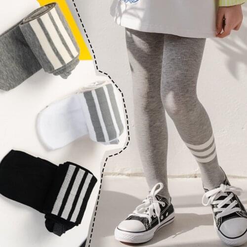 New Fashion Baby Girls Spring/Autumn Tights Three Bars Sports Child kids Pantyhose Non-Slip Sole Children Breakdown Stocking