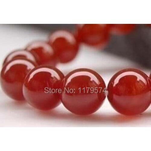 Hot new fashion beautiful and noble all-match 8mm Red Chalcedony Round Loose Beads Accessory Parts Fashion Jewelry 15" sp074