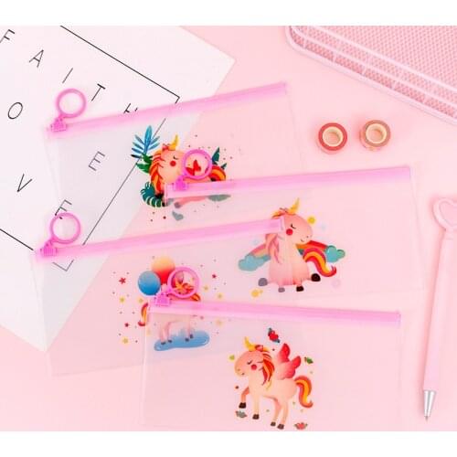 Cute Planet Transparent Pencil Case Kawaii Clear Pencil Bag File Holder Pen Case For Girls Korean Stationery School Supplies