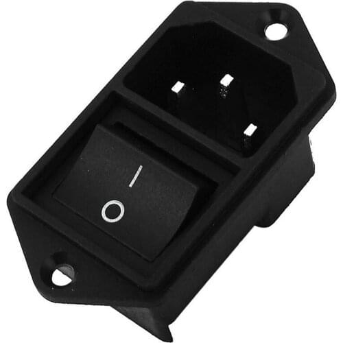 1PC IEC320 C14 AC Power Cord Inlet Socket Receptacle With Rocker Switch 250V 15A