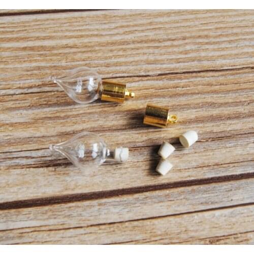 Love heart design Glass Vial Pendant Wish Bottle mental cap Pendant DIY miniature glass bubble/glass vial/essential oil pendant