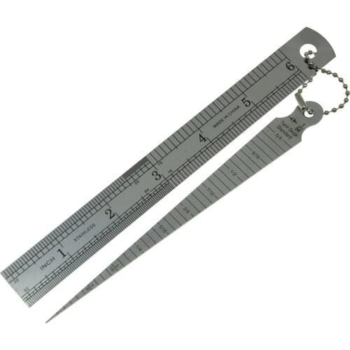 KAISH Stainless Welding Taper Gague 1-15mm and Double Sided Ruler 1-15cm Inch/Metric Guitar Luthier Tool