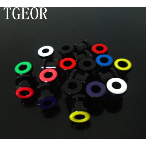 NICE 1 pair gauges mixed colors ear tunnels acrylic drop circle oil black screw on Flesh Tunnel free shipping