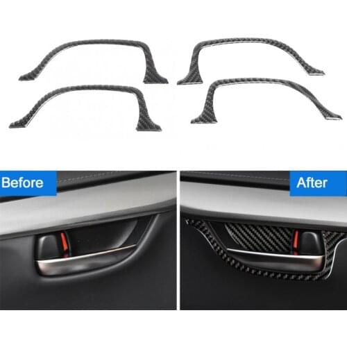 4pcs Interior Handle Carbon Fibre Cover Trim Fit for Lexus NX 200 200t 300h 2014 2015 2016 2017 2018 2019 car accessories