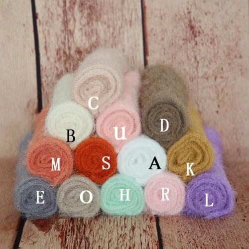 Knit Newborn Wrap Fuzzy Swaddle Blanket Photo Prop Beife Soft Baby Girl Wrap Hat Set Photography Prop