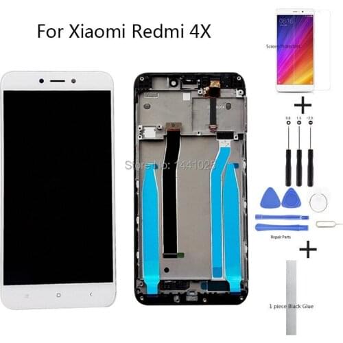 AAA Quality LCD+Frame IPS for Xiaomi redmi 4X LCD Touch Screen black white Golden Display Screen Replace LCD With Frame