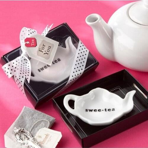 10pcs/lot New arrival wedding supplies wedding gifts and favors for guest ceramic teapot shaped plate candy dish Free shipping