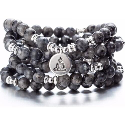 108 Mala Prayer Beads Moon Stones Stretch Bracelets Tree of life Lotus OM Buddha Charm Lucky Peaceful Couple Bracelets