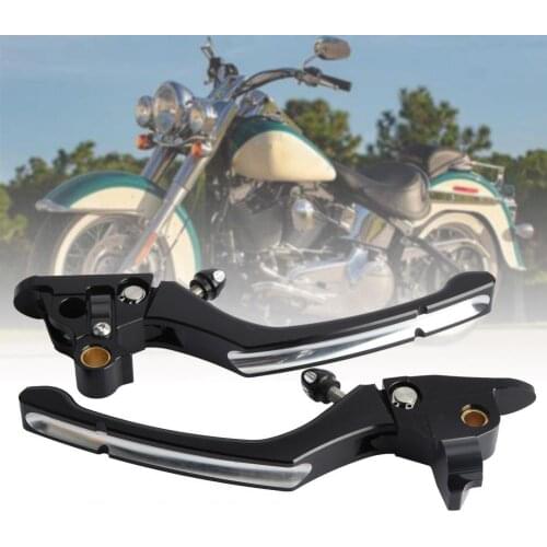 2Pcs Brake Levers Tortuous Corrosion Resistant Black Motorcycle Adjustable Brake Levers for FLHT 08-13/FLHX/FL-TR/FLHR 08-16