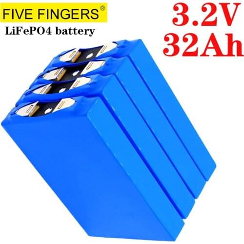 4PCS NEW 3.2V 32Ah LiFePO4 battery diy 12v 4S 12.8v 24v 36v 48v Motorcycle power cars energy storage cells Add nickel flakes