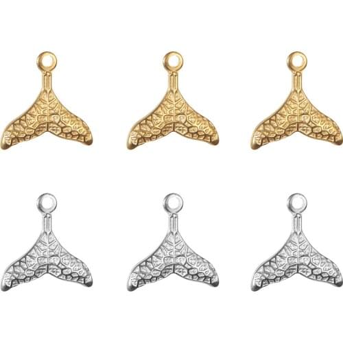 5pcs/Lot Real Stainless Steel Mermaid Tail Charms Pendants for DIY Making Necklace Bracelet Earring Fashion Jewelry