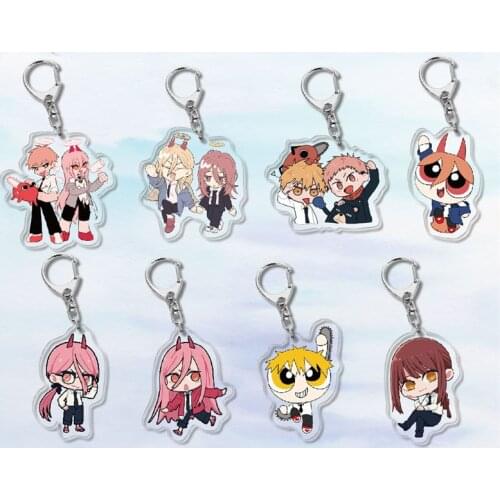 Anime Chainsaw Man Keychain Power Denji Action Figure Pendant Toy Decoration Birthday Christmas Gift