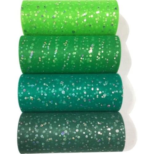 15CM*25 Yards Glitter Sequin Tulle Roll Spool Tutu Wedding Decoration Organza Laser DIY Craft Birthday Party Supplies