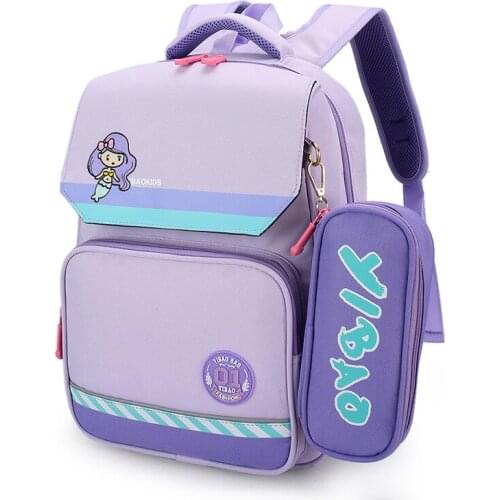 2021 New Cartoon Mermaid Children School Bags Girls Sweet Kids School Backpack Lightweight Waterproof Primary Schoolbags Big