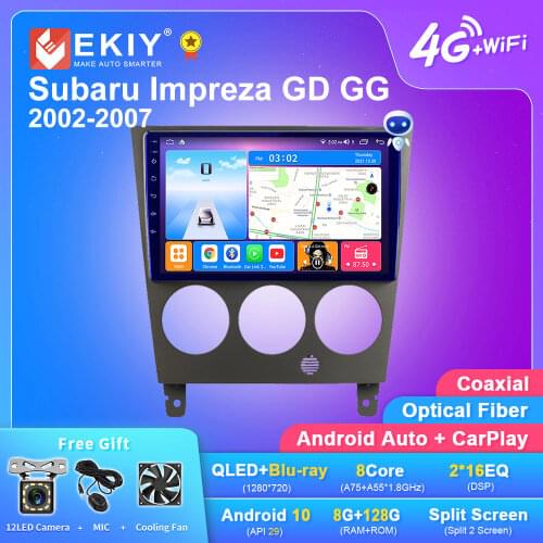 EKIY For Subaru Impreza GD GG 2002-2007 Android Car Radio QLED 1280*720 6+128G Multimedia Video Player GPS Navigation Stereo DVD