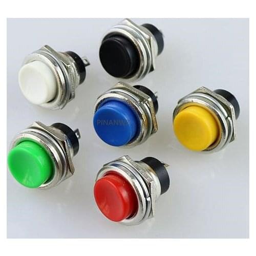 R13-507 Momentary SPST NO Red Round Cap Push Button Switch AC 6A/125V 3A/250V 6color