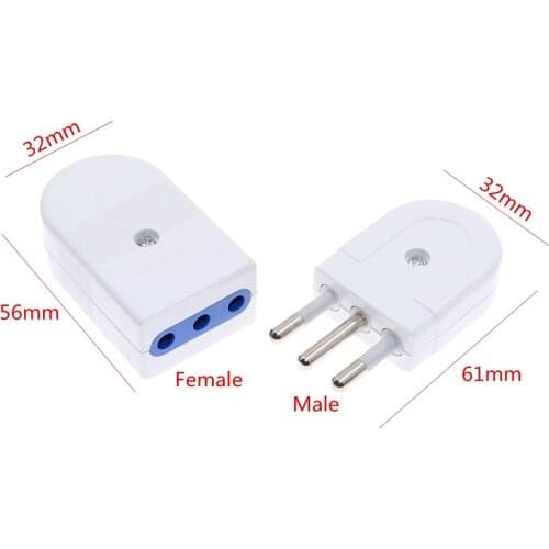 Italy 3 Pins Detachable Screw Terminal AC Wiring Plug for Italy Chile 250V 10A White