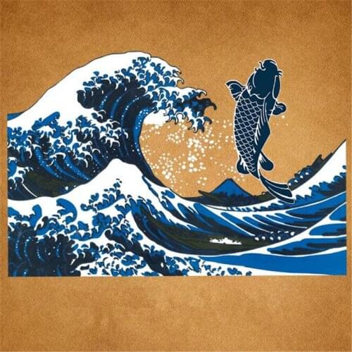 Chinese Street Icon Women Men Clothes 26CM Fish Iron on transfer Printing Patches for clothing T-shirt Patch DIY Stickers