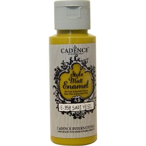 Cadence Style Mat Enamel Glass Paint 358-Sarı Green 59ml (Porcelain