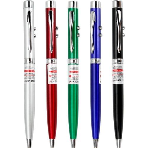 Multifunction Led Lamp Pen Creative Stationery Infrared Ballpoint Pen 1.0mm LOGO Printing Sculpture Advertising Products