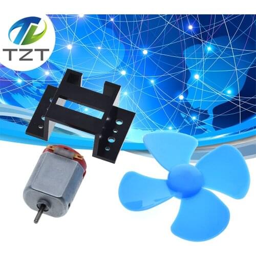 1Set DC Micro 130 Gear motor with fan blade SMAll propeller 3-6V For Arduino DIY experiment +Motor base