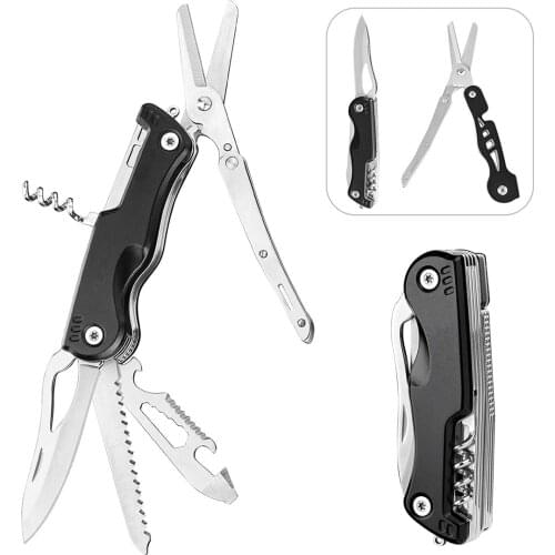 Men 9-in-1 EDC Hand Tools Multitool Survival Knives Mini Stainless Steel Camping Utility Knife For Fishing Wilderness Survival