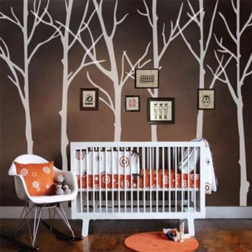 Winter Tree Wall Decal Motivation Forest Headboard Living Room Vinyl Mural Decor H335CM