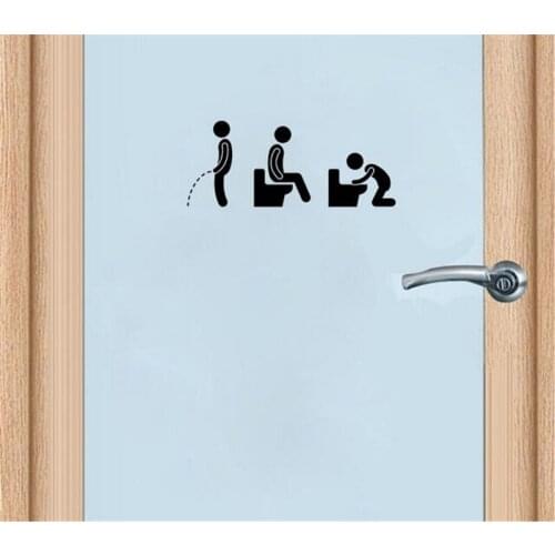 Bathroom Toilet Wall stickers for kids rooms Door Sticker Home Decor Wall Decal PCV stickers