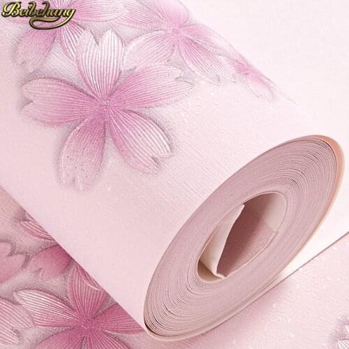 Beibehang Pastoral floral wallpaper bedroom wallpapers for living room clothing store beauty salon pink blue petals wall paper