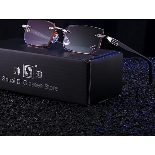 Luxury Reading Glasses Men Women Diamond Cut Resin Clear HD Lens Anti Blue Light Glasses for sight Rimless Diopter Eyeglasses