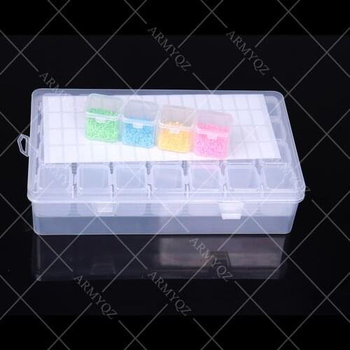 PDMDOG 2021 NEW Double layer 28 Bottles Diamond Painting Tools Diamond Painting Accessories Stone Mosaic Container Storage Box