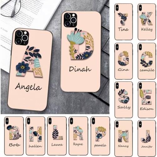 FHNBLJ Personalized your Initial Name Custom Soft Phone Case for iPhone 11 12 pro XS MAX 8 7 6 6S Plus X 5 5S SE 2020 XR case
