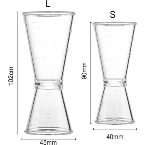 15/30ml or 25/50ml Plastic Cocktail Shaker Measure Cup Dual Shot Drink Measure Jigger Kitchen Gadgets Bar Tools