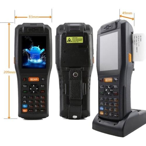 Handheld industrial rugged PDA barcode scanner android with thermal printer