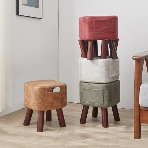 Taburete Madera Shoe Stool Household Door Cloth Art Bench Vogue Sitting Room Sofa Solid Wood Low Adult Small Sillón Infantil