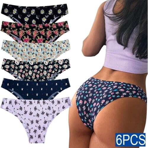 6PCS Womens Thong Sexy Female Underwear Seamless Panties Low Waist Sports Fashion Lingerie High quality Large Size