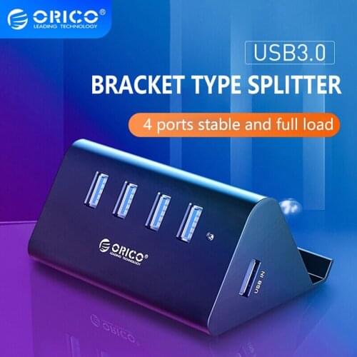 ORICO SHC-U3-BK USB HUB High Speed Mini 4 ports USB 3.0 HUB for Desktop Laptop with Phone and Tablet Holder -Black(SHC)