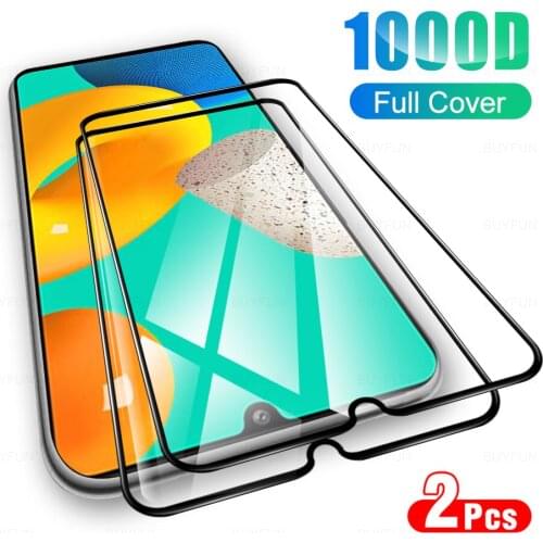 2Pcs Full Cover Tempered Glass For Samsung Galaxy M32 Phone Glas Screen Protector Glasses Film For Samsong Sansung M 32 32M 6.4"
