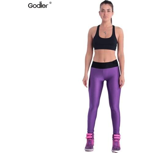 Godier Women Fashion Legging AB Color Printing leggings Slim High Waist Leggings Woman Pants