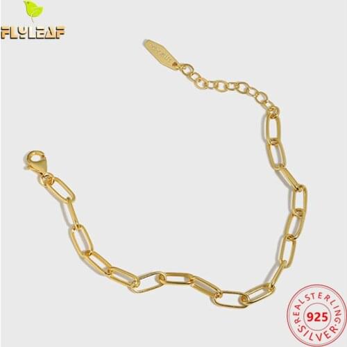 925 Sterling Silver Simple Chain Bracelet For Women Cold Style Female Fashion Jewelry 2021 Trend