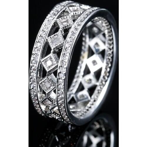 YaYI Jewelry Top Quality Princess Cut AAA+ White Cubic Zirconia Silver Color Engagement Wedding Heart Party Rings Gift