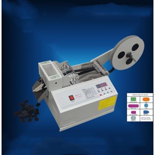 1PC 220V Automatic computer control weaving belt cutting machine Fillet/Chamfer magic tape ,zipper,magic tape cutting machine