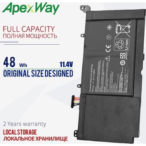 11.4V B31N1336 Laptop battery for ASUS VivoBook C31-S551 S551L S551LB S551LA R553L R553LN R553LF K551L K551LN V551L V551LA