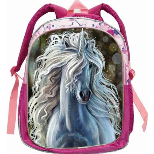 Unicorn Backpack Anime Animal Horse Casual Pink School Bags Toddler Girls Mochila Gift Bolsa