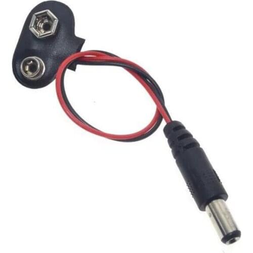 1200pcs/lot 9V Battery Button with 5.5*2.1mm DC Power Plug T Batteries Holder Adapter Storage Box Snap Connector with Wire Lead