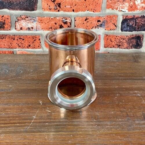 3" Copper Tee for bubble plates . Part of distillation column . Moonshine Still, Distillation