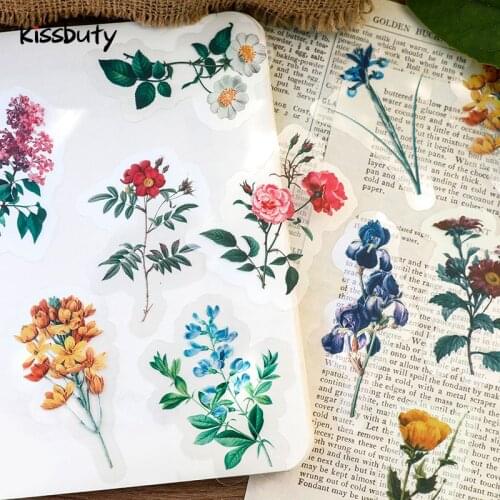 40Pcs/Set DIY Plants Flowers Series Washi Sticker Pack Journal Decoration Stickers Scrapbook Stationery Diary Stickers