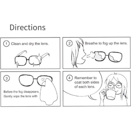 50Pcs Anti-Fog Wipes Glasses Pre-moistened Antifog Len Defogger Eyeglasses Wipes F3MD