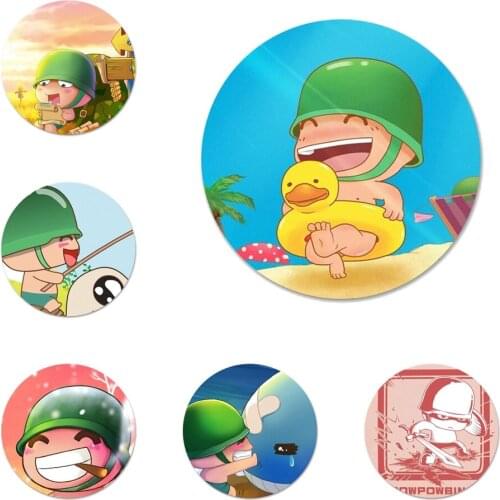 58mm Funny gun artillery Icons Pins Badge Decoration Brooches Metal Badges For Clothes Backpack Decoration